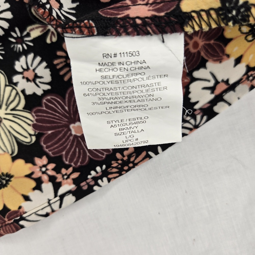 Lily Rose A-Line Dress Large Floral Polyester Spaghetti Straps Stretchy Back - Picture 7 of 11
